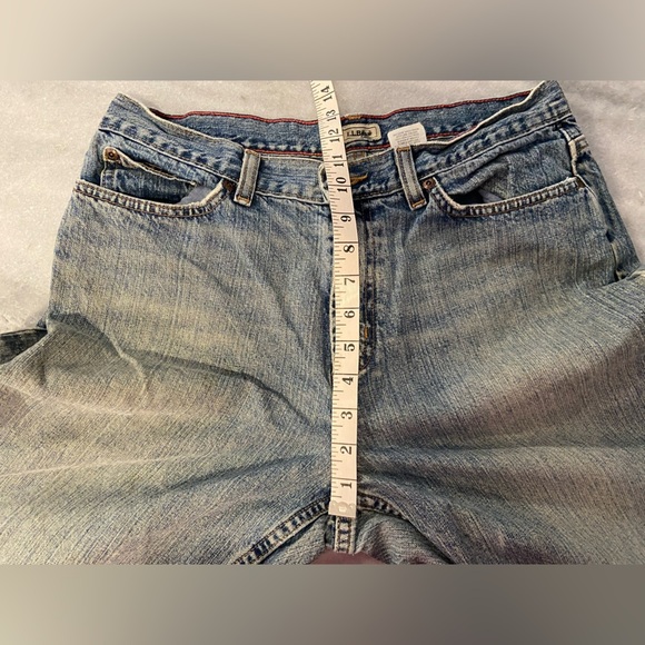 VTG L.L. Bean Size 12 T Boot Cut Cotton Denim Jeans Worn Distressed Med Wash - Picture 13 of 15